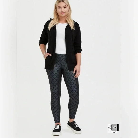 Torrid Full Length Signature Waist Foil Legging Mermaid Foil Stretchy Comfort - Picture 9 of 9